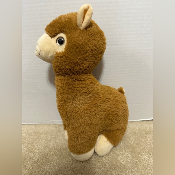 Nanco Brown Llama Alpaca Plush 13” Sparkle Eyes Stuffed Toy - Picture 1 of 7